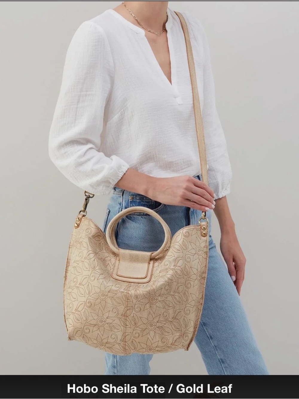HOBO SHEILA LARGE SATCHEL GOLD LEAF - Picture 2 of 8